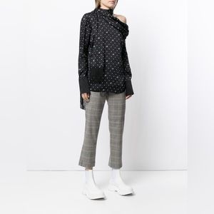 Monse Blue M Dot Drape Scarf Top Size 4 US $1,045
